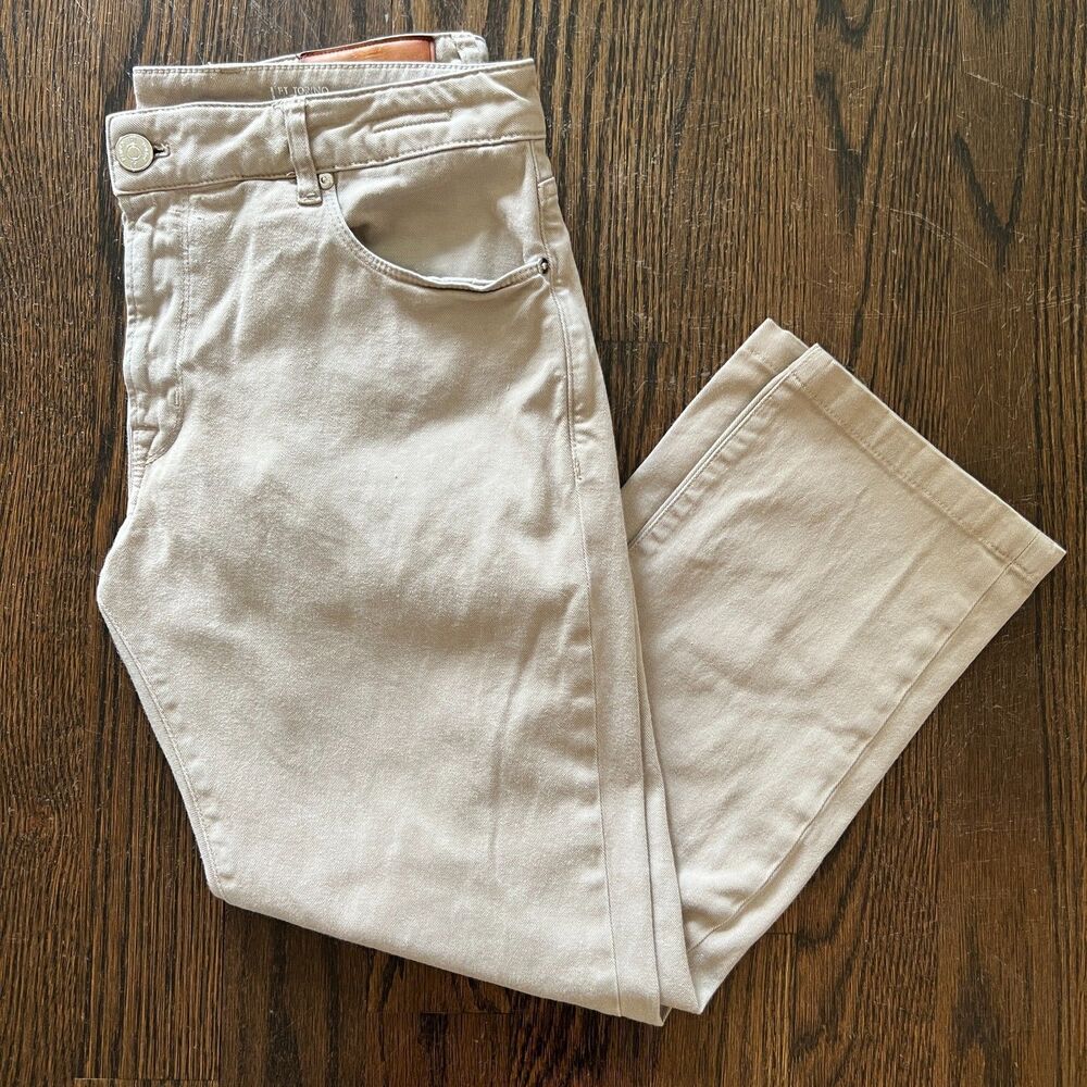 PT Torino Jazz Mens 36x28 Stone Khaki Five Pocket Pants Italy Cotton Denim Style